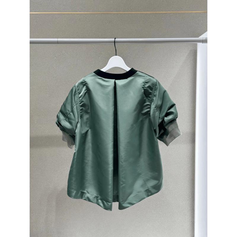 FOG SACAI Japanese Style Autumn/Winter Heavy-Duty Wool Patchwork Knit Jacket - Loose Fashionable Short-Sleeve Hoodie.