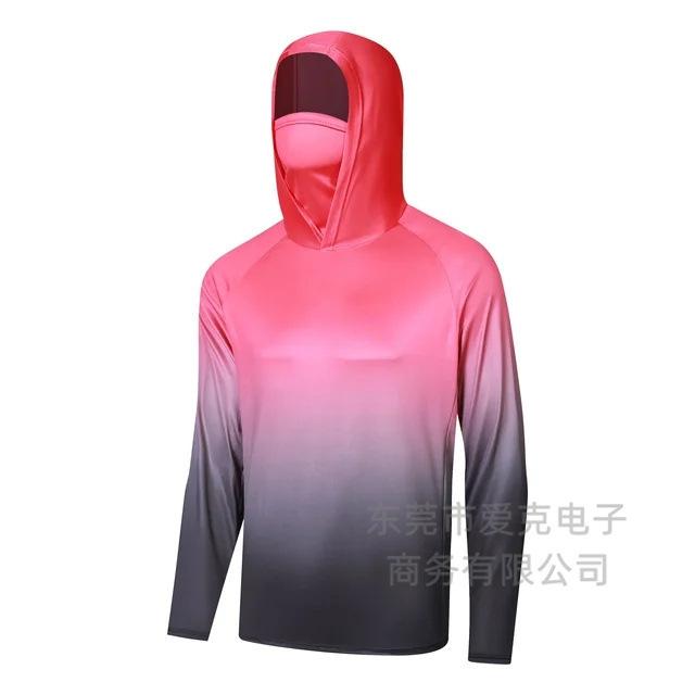Costum de pescuit cu protecție solară, sporturi în aer liber, respirabil, cu glugă, purtând mască, costum de pescuit Luya, protecție UV, mânecă lungă, costum de pescuit la mare