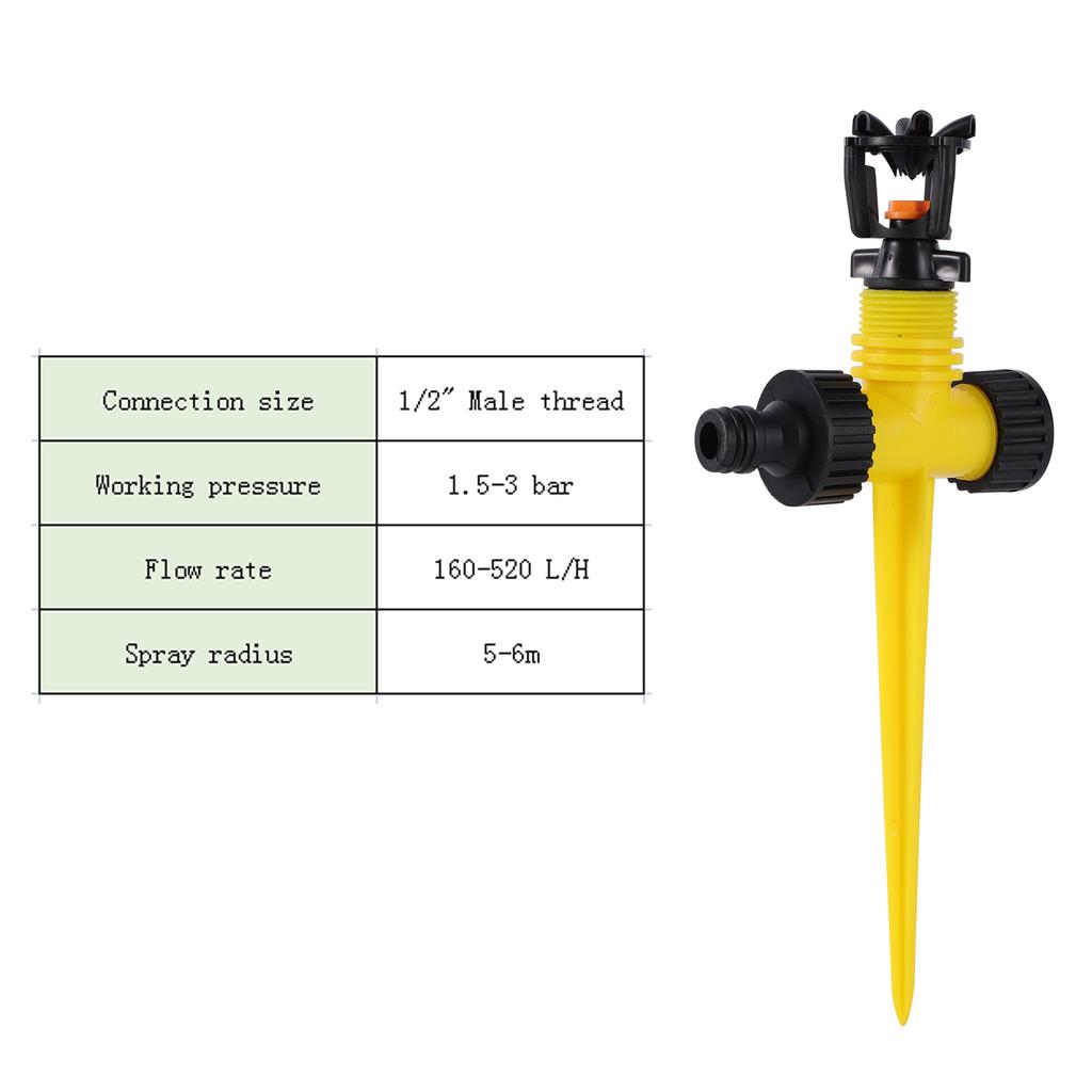 Farm Irrigation Sprinkler 1/2" Male Thread Nozzle 360 Degree Scattering Garden Lawn Rotating Sprinkler Watering Irrigation