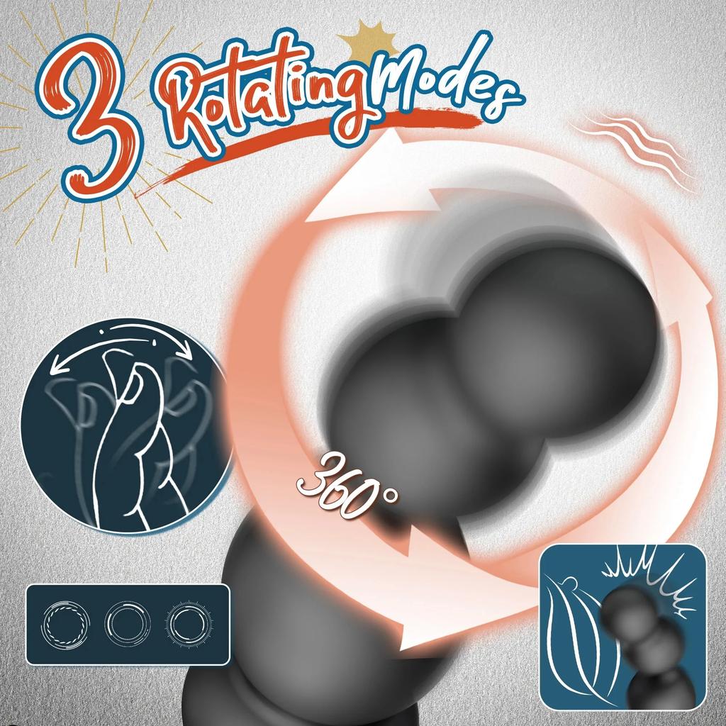 Wireless Control Vibrating Butt Plug Anal Vibrator 360 Rotate Anal Beads Male Prostate Massager Cock Trainer Sex Toys for Men 18