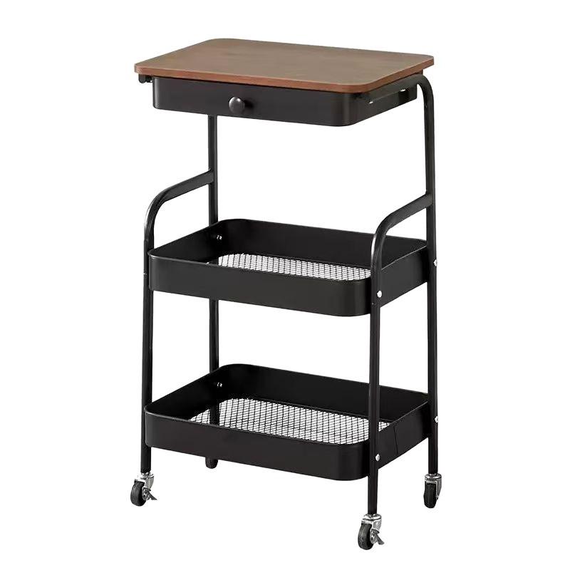 Multi-Functional Trolley with Wheels: Snack, Spice, and Side Storage Rack for Kitchen & Living Room