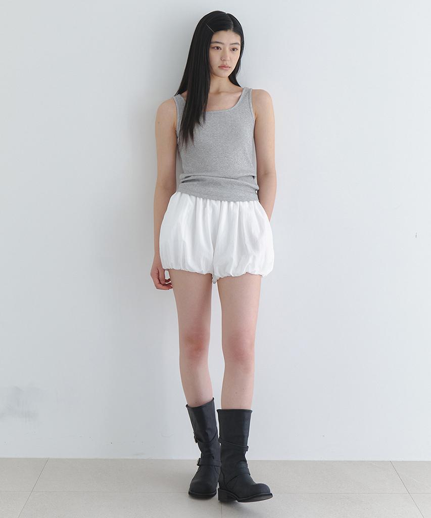 LAMINEZ Balloon String Shorts - Ivory