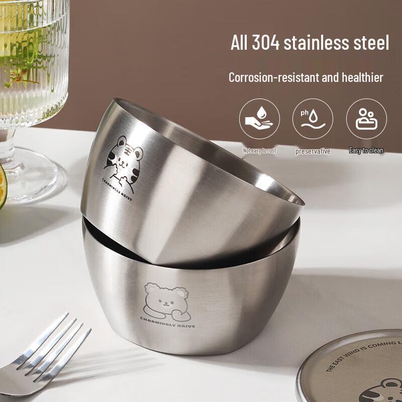 maxcook 304 Stainless Steel Insulated Soup Bowl with Lid