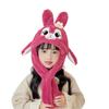 Children's hats, ears move, cartoon rabbit scarves, all-in-one hats, boys and girls, winter ear protectors, pullovers.