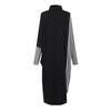 Plus Size Autumn Patchwork Color Midi Dress Loose Fit Cold Resistant Mid Calf Length Popular Lady Shopping Dress