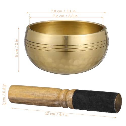 STOBOK Singing Bowl and Stick Set, Extra Small 8cm Singing Bowl, for Meditation, Healing, and Purification