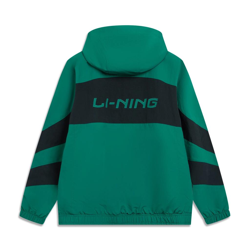 LiNing Sports Trend Series Simple Comfortable Color Block Hooded Zipper Loose Windbreaker Men Outerwear AFDVG91-3