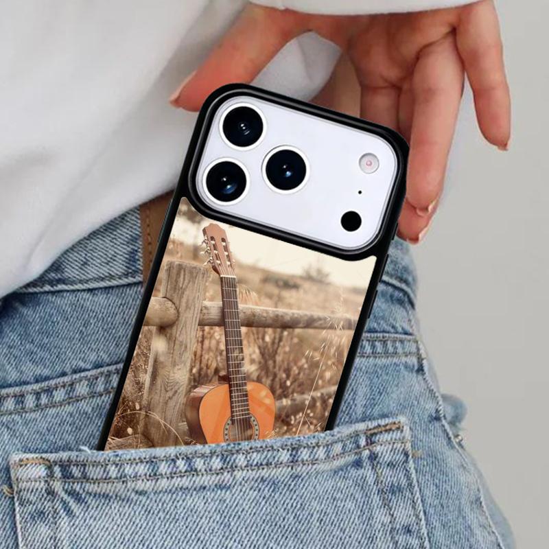 Musical Violin Guitar soft Phone Case for iPhone 17ProMax 12 13 14 15 16e 17 Pro Max Plus Air Cover