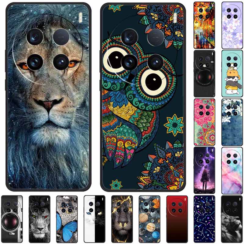 For Vivo X100 Ultra Case Soft Silicone Owl Cat Fashion Back Cover For X100 Pro 5G Cases Printed Lovely Shockproof X100 Ultra Pro