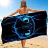 1Pc Blue Dragon'S Eyes Beach Towel, Quick Dry, Multi-Use for Beach Pool Gym Yoga Home Travel, Christmas, Halloween, Xmas Gift M928143