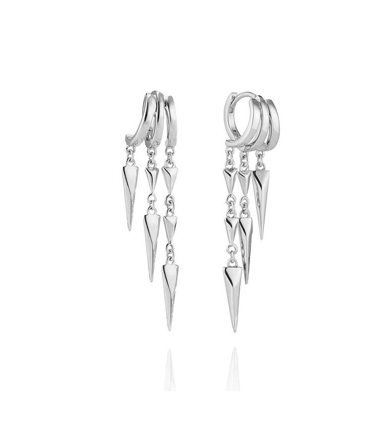Fashion Jewelry 18K Gold Plated 925 Silver Earrings Piercing Jewelry 925 Sterling Silver Tassel Chain Stud Earrings for Women
