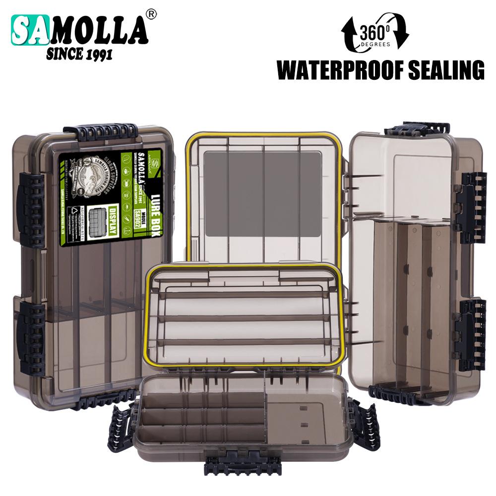New Samolla Waterproof Large Lure Box 360° Sealed Fishing Tackle Storage Case Bait Hooks Organizer Fishing Accessories