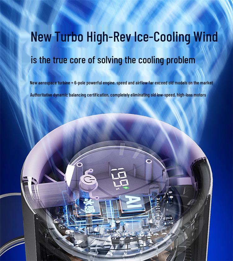 High-Speed Turbo Rechargeable Wall-Mounted/Desktop Fan for Kitchen & Outdoor Use