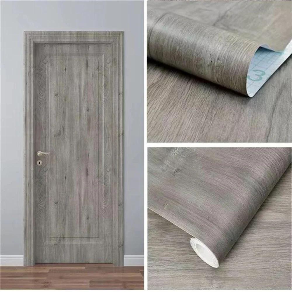 60/80cm Selbstklebende PVC Wasserdichte Holzmaserung Tapetenrollen Küchenaufkleber Möbel Schrank Tisch Wandpapiere Heimdekoration