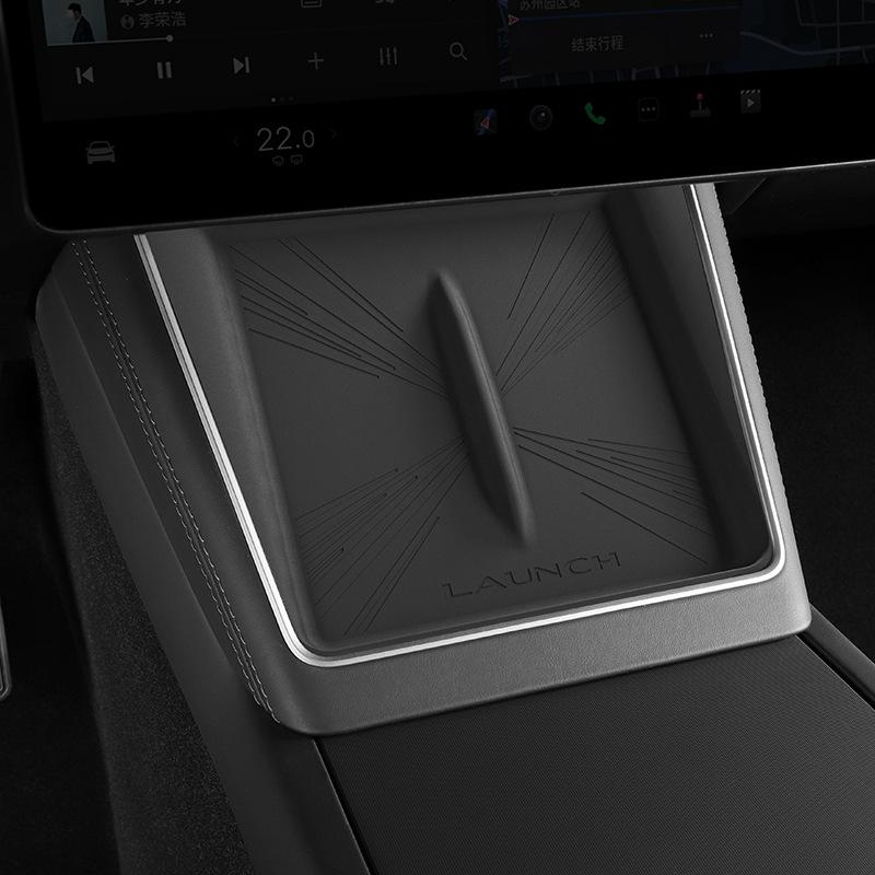 Für Tesla Model Y Juniper Mittelkonsolen-Zubehör GPS-Bildschirm Rahmen Schutzstreifen Kabelloses Ladepad Model3 Armaturenbrett Ablage
