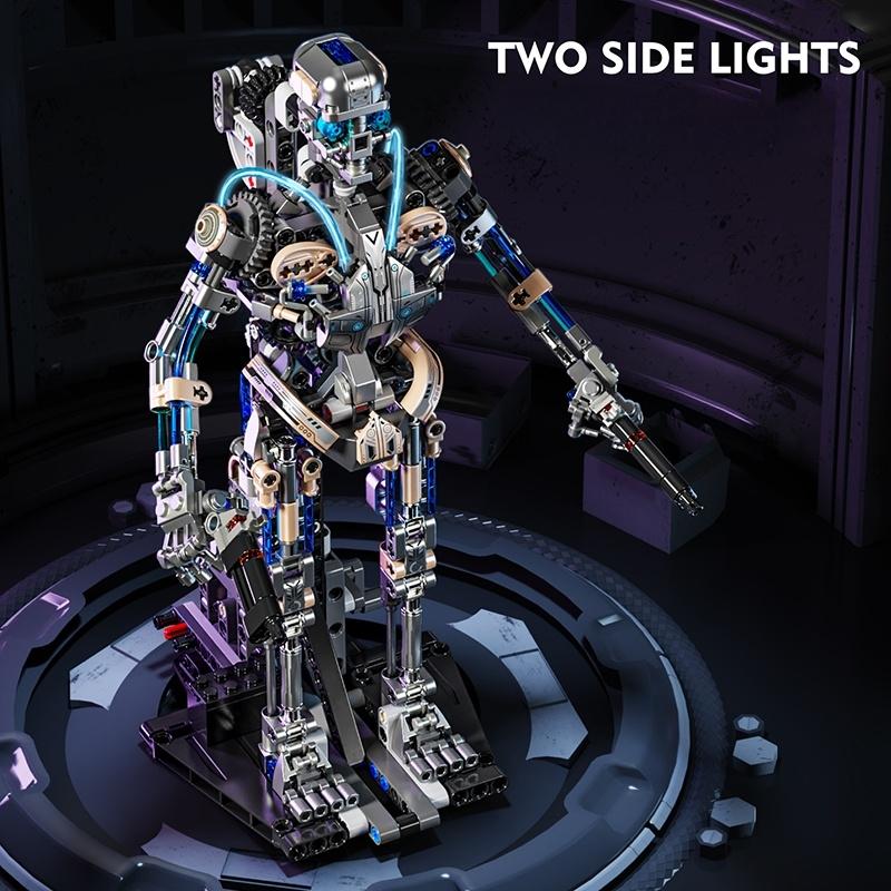 Non-Toxic Stem Creative Robot Building Blocks Bricks With Lighting Mechanical Linkage Model Kids Assembly Toy For Children Birthday Gifts