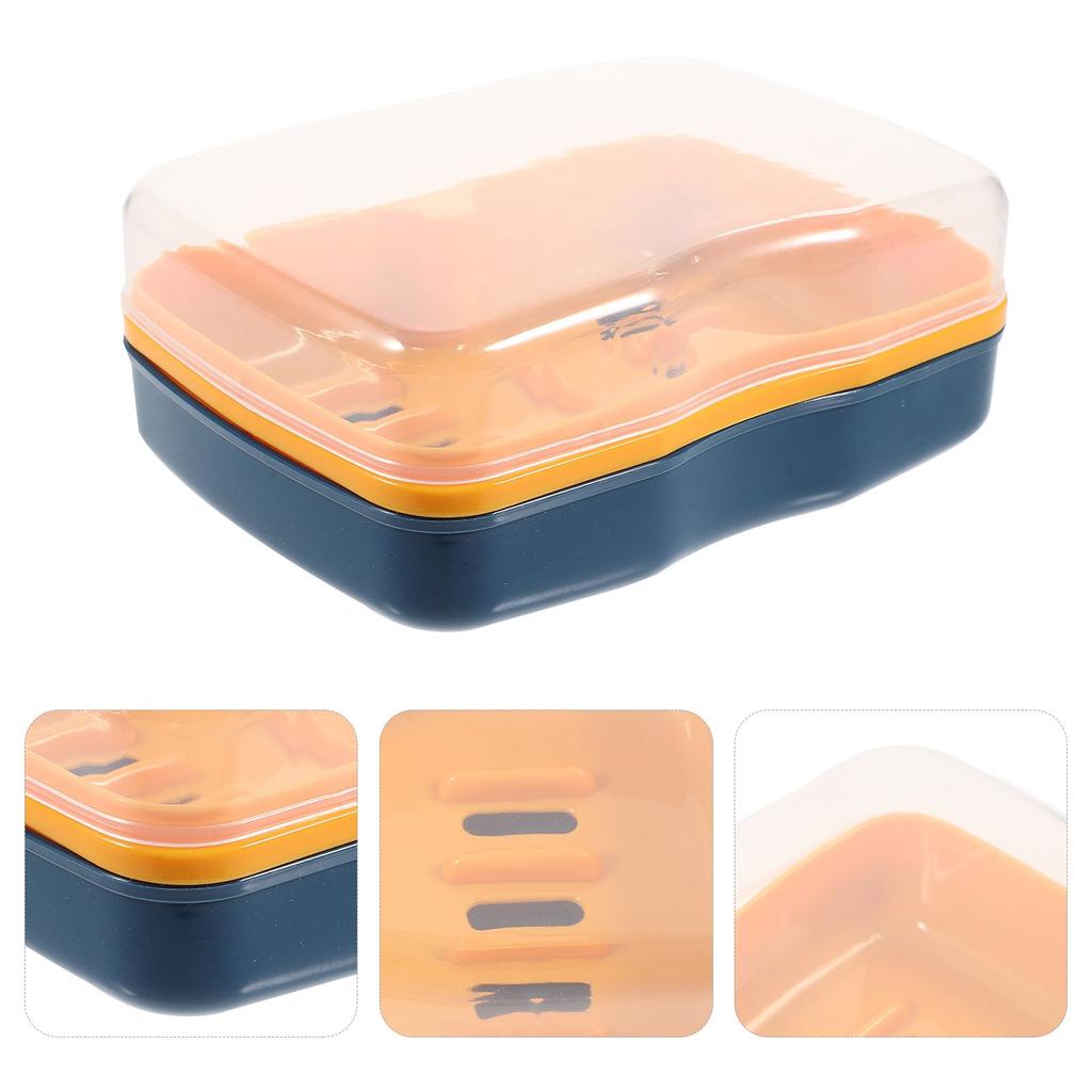 Soap Box 2pcs Plastic Portable Bathroom Soap Holder Dish with Lid for Travel Home Kitchen Shower Container Storage