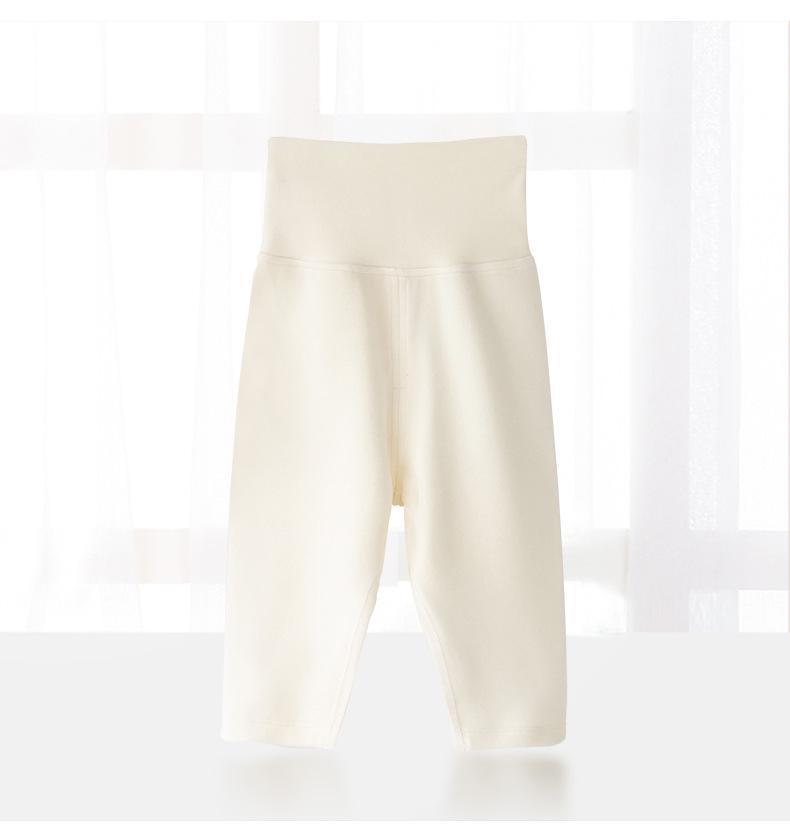 Infant Girls' High-Waisted Thermal Pants - Belly Protection for Autumn & Winter