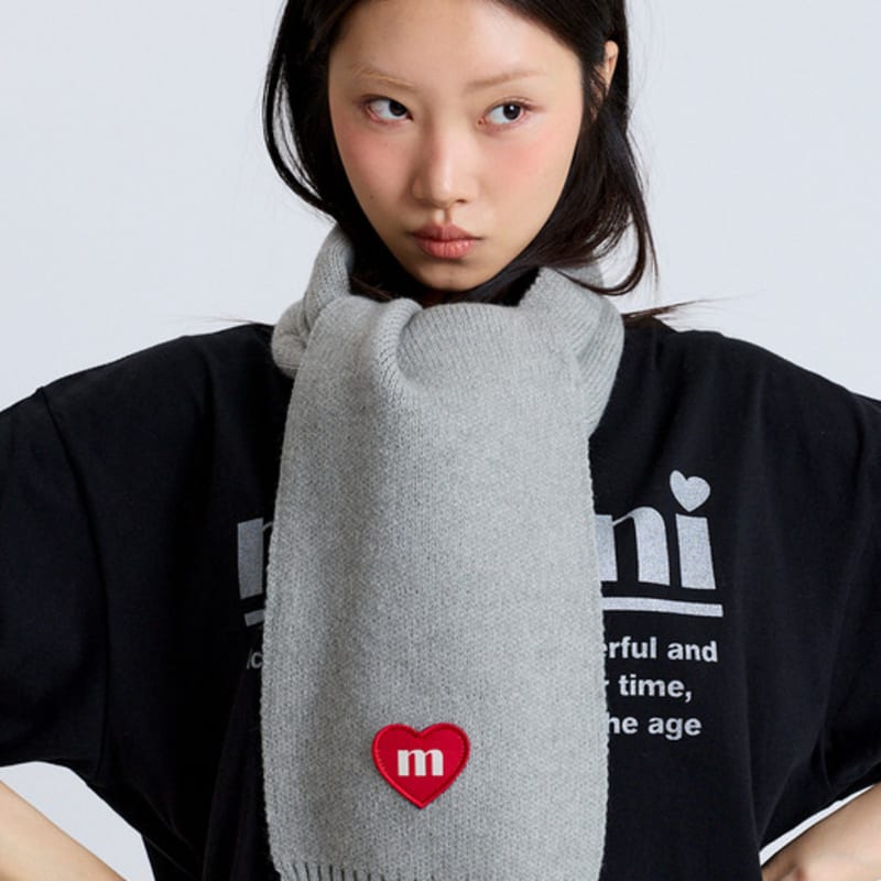 macni LOVE M KNIT MUFFLER GREY