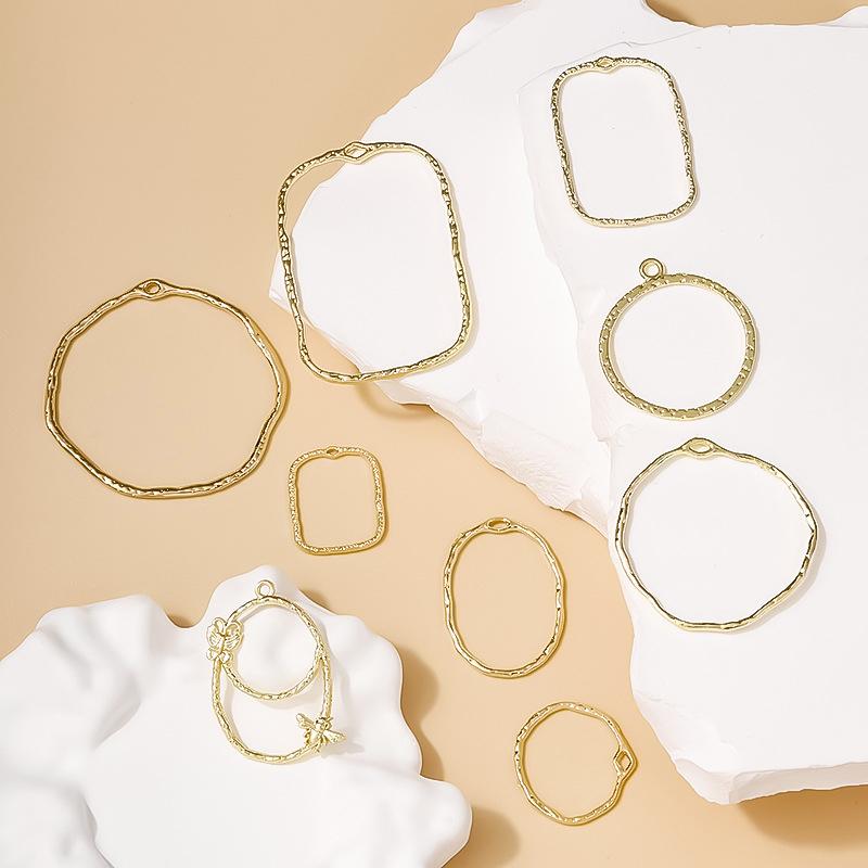 10Pcs Alloy Hollow Frame Open Back Bezel Pendants Geometric Charms For Diy Jewelry Making Earrings Necklace Supllies