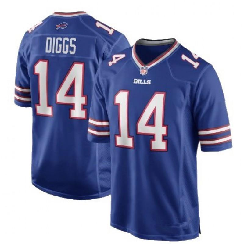 Buffalo Bills NFL Football Jersey 17 Josh Allen 14 Stefon Diggs Mens Cotton Sports Fan Apparel Game Day