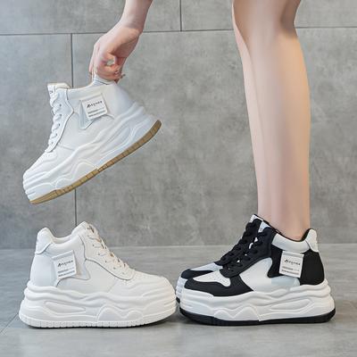 Small Man Thick-soled Heightening Little White Shoes Women's Summer New Versatile Casual Board Shoes Mesh Breathable Women's Shoes