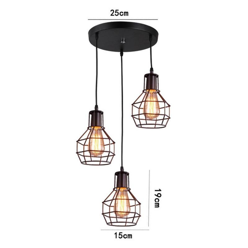 Industrial Pendant Light Led Adjustable Hanging Lamp Shade for Home Kitchen Metal Cage Pendant Lighting for Island Dining Room