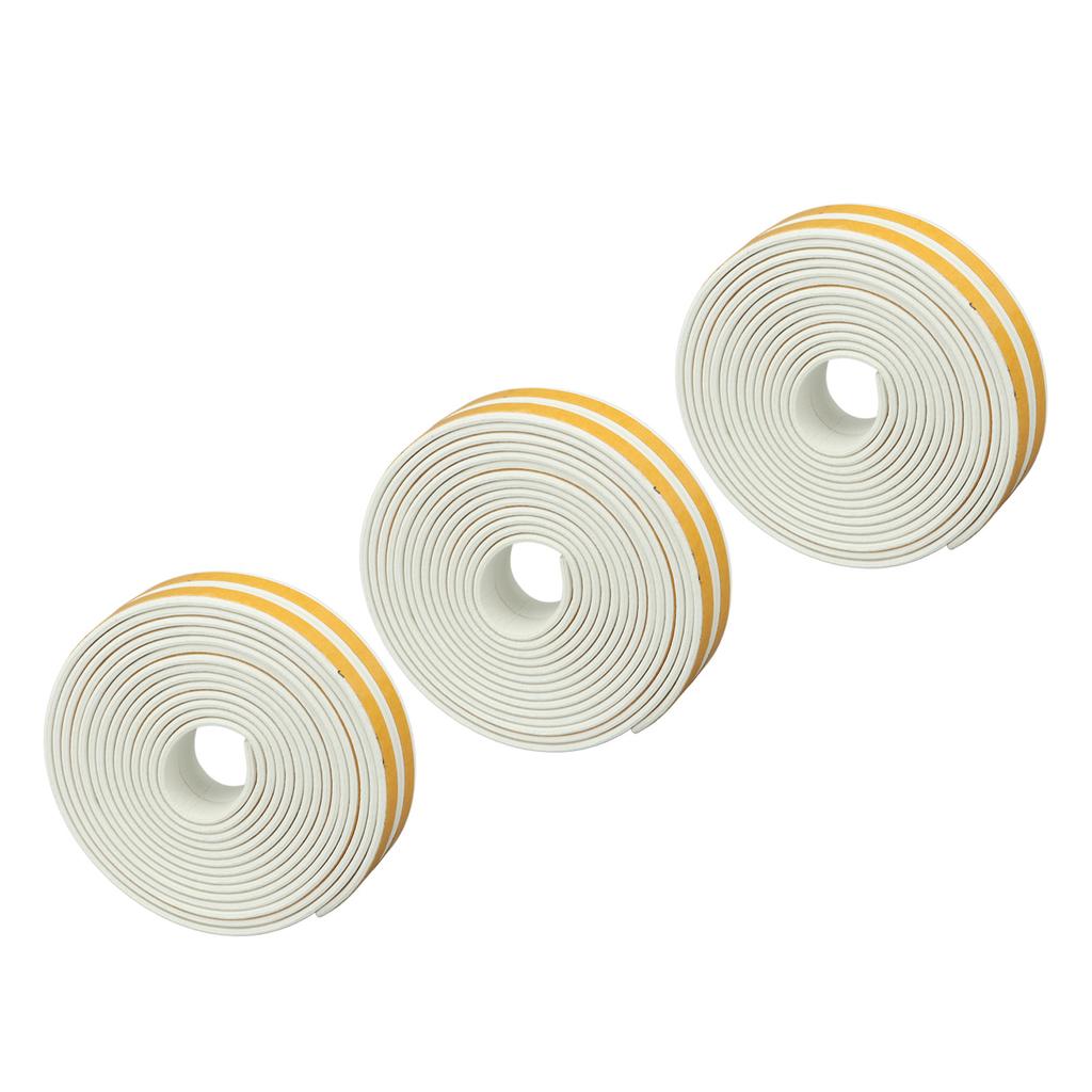 6Pcs Foam Weather Stripping Door Seal Strip Insulation Tape Roll Self Adhesive Sealing Weatherstrip