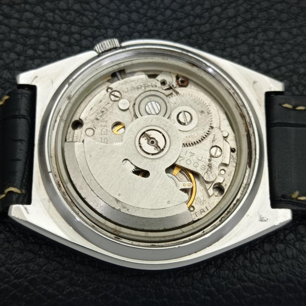 JAPAN VINTAGE SEIKO ACTUS AUTOMATIC 7009A MENS BLACK COLOR DIAL WATCH A702346-5 R124-a702346