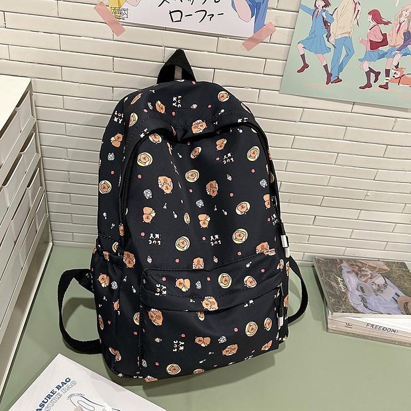 

Женская школьная сумка, водонепроницаемый школьный рюкзак большой емкости, гладкая молния, однотонный повседневный рюкзак для девочек-подростков, студенческая поставка чёрный