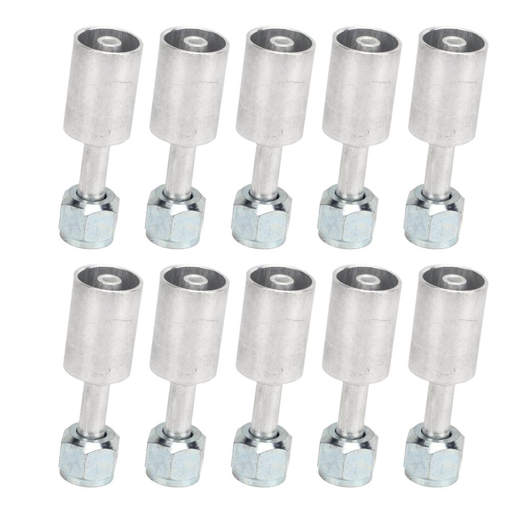 10pcs Air Conditioning Hose Fitting with R12 3 8in Sleeve 180 degrees Aluminum for Car Truck Engineering Vehicle