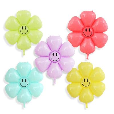Flower Film Balloons, Daisy Balloons, Flower, Macaron Colors (5 Colors), Set of 10