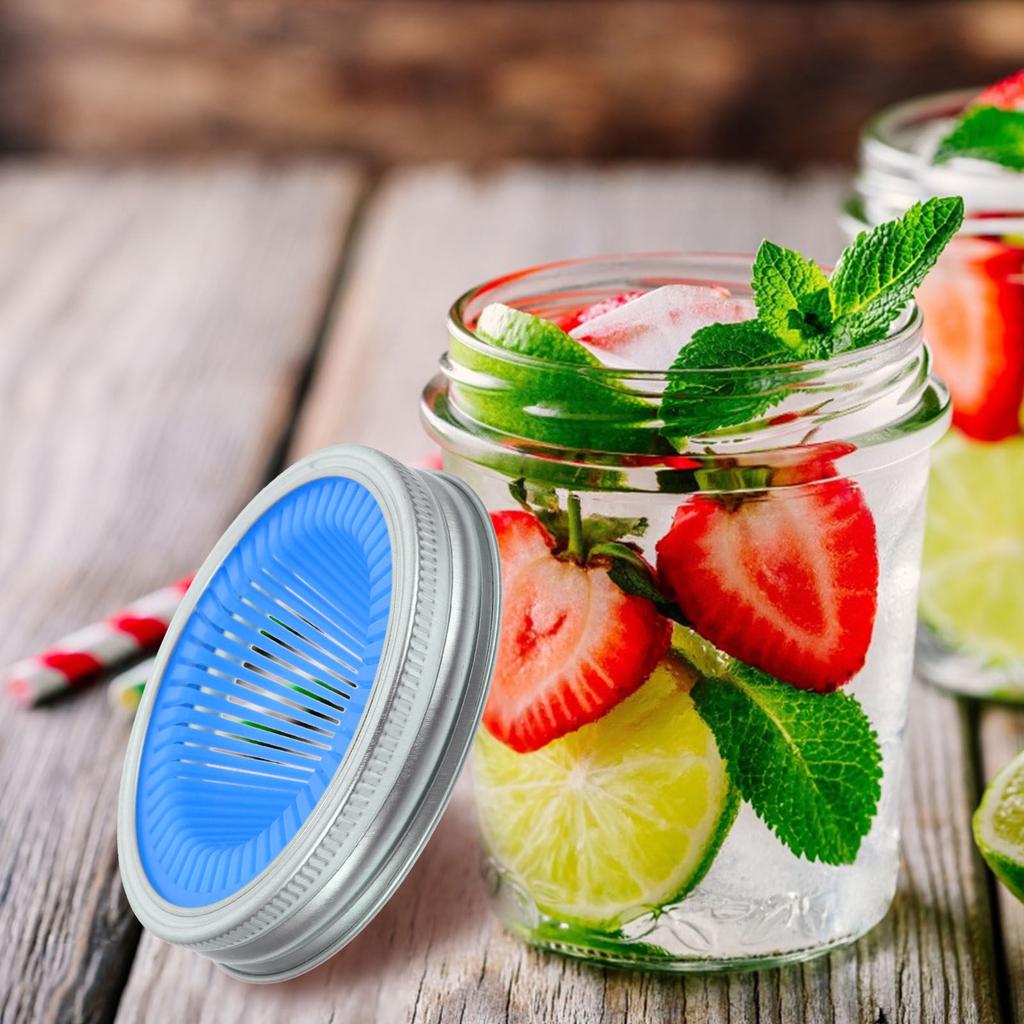 2Pcs Mason Jar Sprouting Lids Heavy Duty Wide Mouth Caps Reusable Screen Strainer Covers for Home Sprouts Growing Kit Small Jar