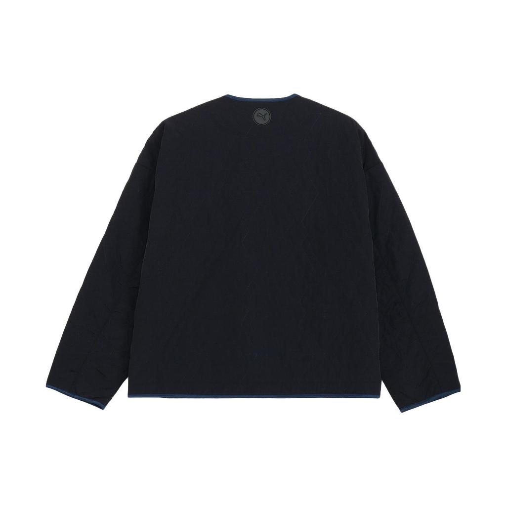 Puma X Blue Blue Japan Collaboration FW23 Indigo Dyed Textured Pocket Single-Breasted V-Neck Jacket Unisex Jacket Navy-Blue 625792-16