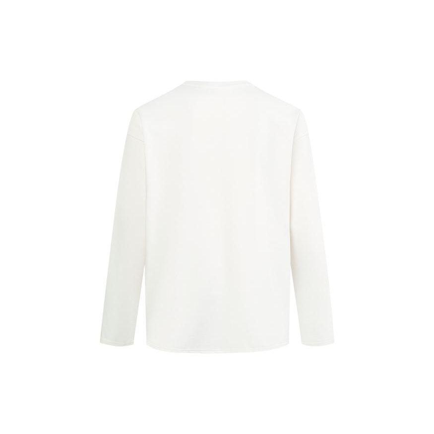 Levis Letter Print Crew Neck Long Sleeve T-Shirt Unisex Tops White A5417-0003