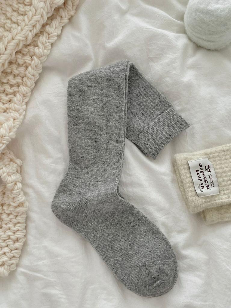 Calf Socks For Women Boneless Solid Color Stacked Socks For Children To Thicken Warm And Warm Thick Stacked Socks