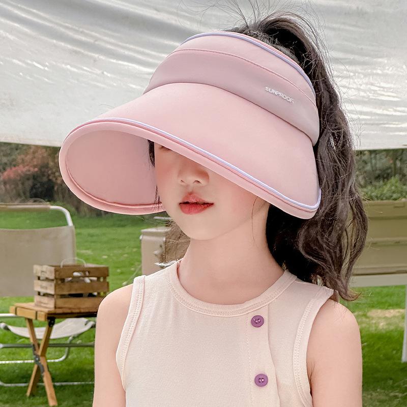 Baby Hat Summer Empty Top Children's Sun Protection Hat Boy Big Brim Sun Hat Girl Sun Hat Ice Silk Sun Hat