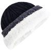 Unisex Winter Warm Hats Plush Fur Lined Beanie Cap For Man Woman Color Blocking Winter Knitted Hat