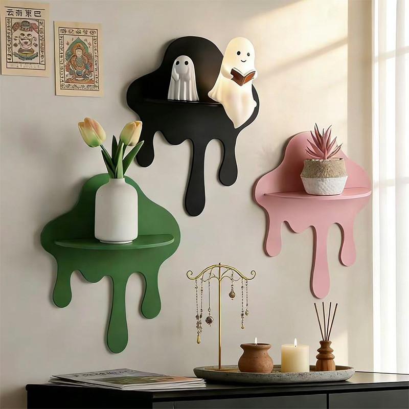 Modern Art Cloud Wall Storage Shelf With Abs Material For Living Room Organization