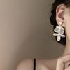 Silver Needle French Chiffon Pearl Earrings, New Popular High-end Stud Earrings, Super Fairy Temperament Vacation Earrings Women