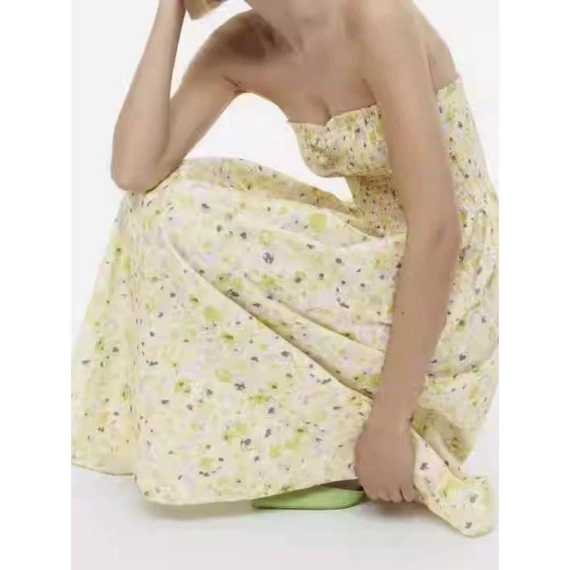 Export Single Cross-Border H Lady Sling Casual Exquisite Print Large Swing Cotton Elegance Date Dress Women