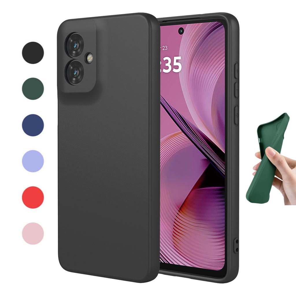Plain Flexible Liquid Silicone Case For Motorola G75 G35 G55 G85 5G G05 G15 E15 Protective Cover Bumper Shell Coque Fundas
