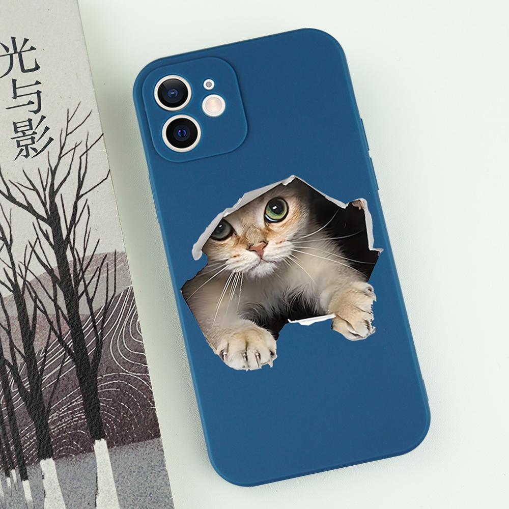 Cute Cat Dog Couple Phone Case For iPhone 16 15 14 13 12 11 Pro Max Mini X XS XR SE 7 8 Plus Cute Shockproof Soft Cover Fundas