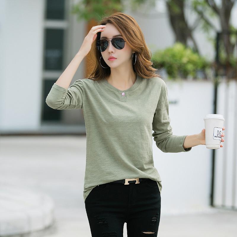 

Женская рубашка с тонкой нижней частью, повседневный топ с длинными рукавами, офисный пуловер XS