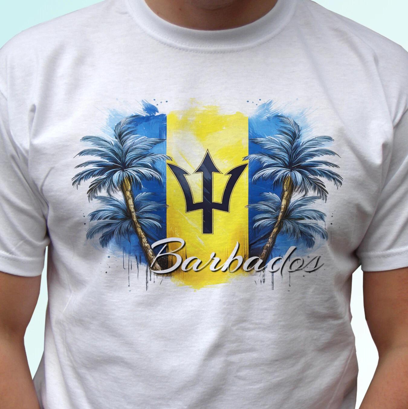 

Barbados kids boys T-Shirt palm flag top holiday tee Bim art gift s s kids size 110