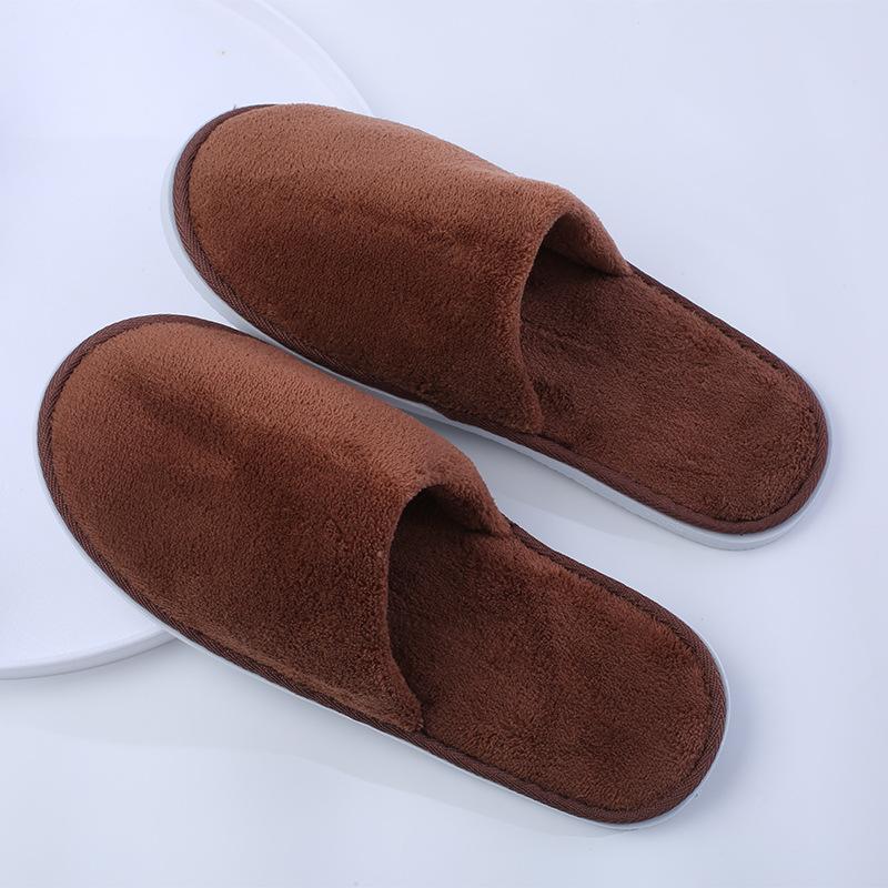 Disposable Slippers Hospitality Home Indoor Homestay Hotel Clubhouse Men's and Women's Coral Fleece Thickened Travel