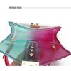 Ny mote Bærbar Gradient Transparent Jelly Bag Rivet Godteripose Skulder Messenger Square Bag