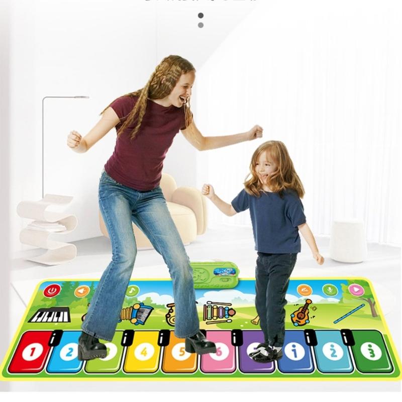 Kids Music Play Mat with 8 Instrument Sounds for Sensory Development Piano Mat for Toddlers Child To Boost Coordination