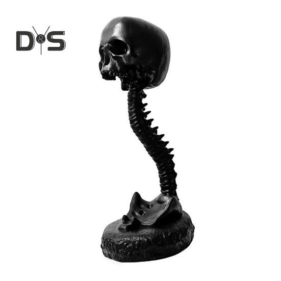 

Горшок для цветов в виде черепа с подставкой для позвоночника, реалистичный цветочный горшок из смолы в виде черепа, готическое украшение для дома, конфетница на Хэллоуин для домашнего офиса чёрный