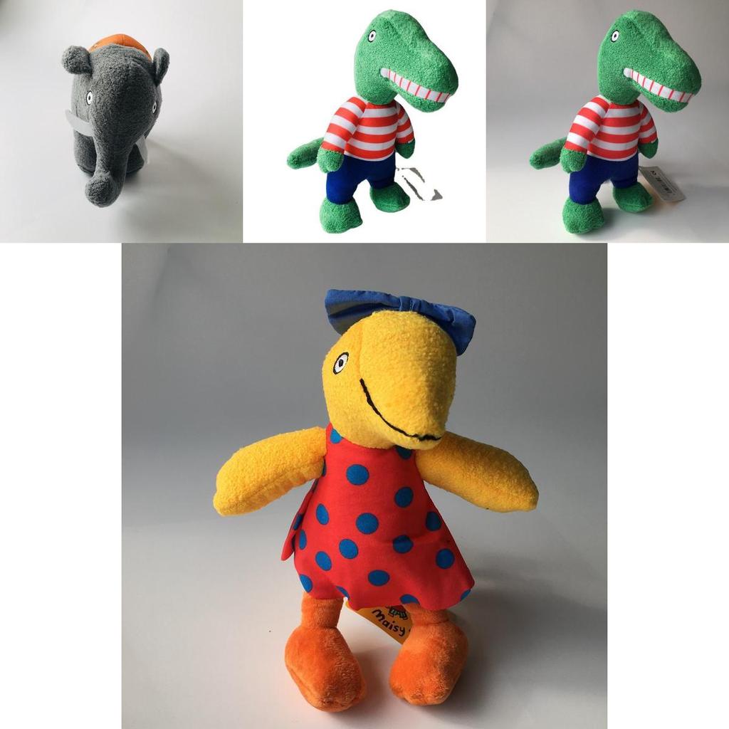 Set di peluche fatto a mano di Maisy Mouse con adorabile coccodrillo, elefante, scoiattolo e uccellino giallo per bambini e collezionisti